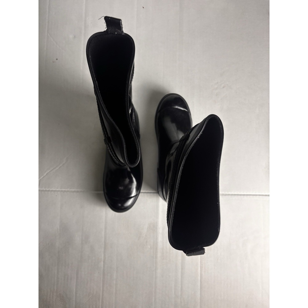 Sperry Walker Atlantic Rain Boots Black Gloss Rubber Waterproof Finish Women 9M - Picture 9 of 16